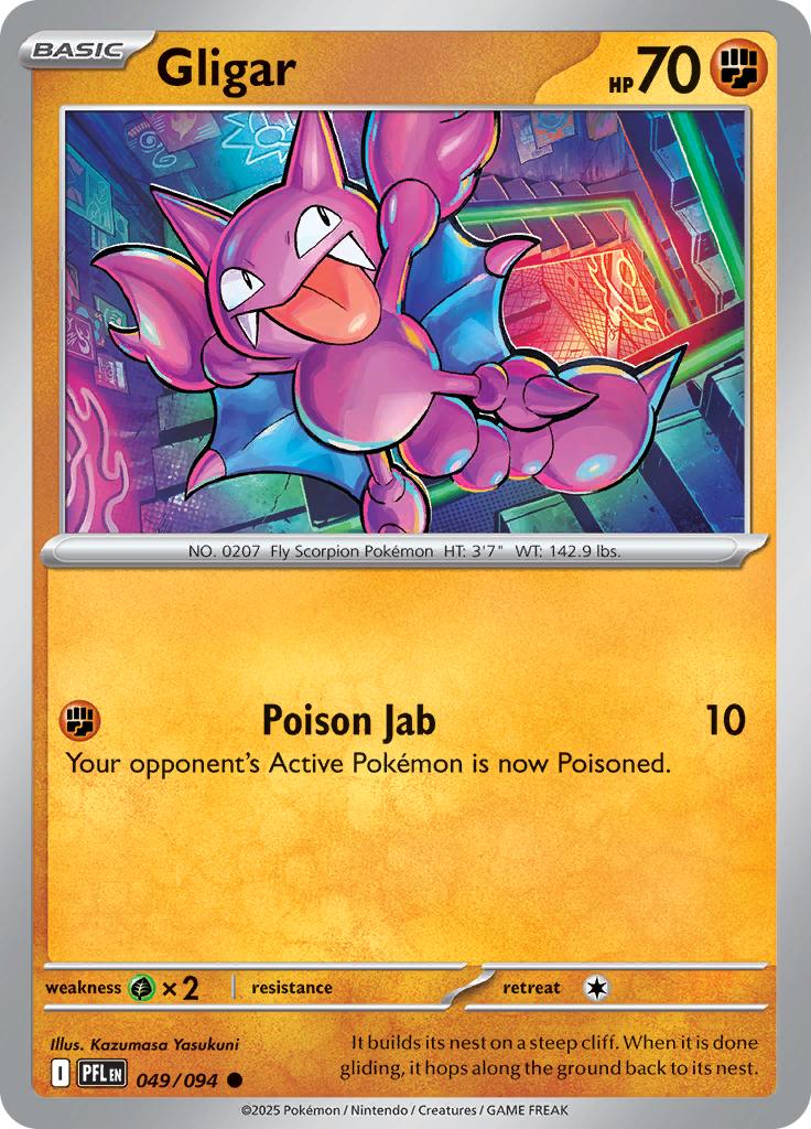 Pokémon-kaart Gligar 049/094 Common uit de set Phantasmal Flames Main image
