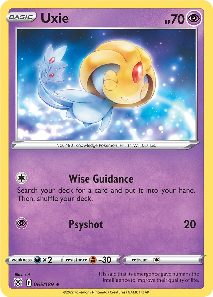 Pokémon-kaart Uxie 065/189 Uncommon uit de set Astral Radiance Hoofdafbeelding