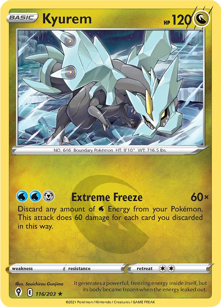 Pokémon-kaart Kyurem 116/203 Holo Rare uit de set Evolving Skies Image principale du produit