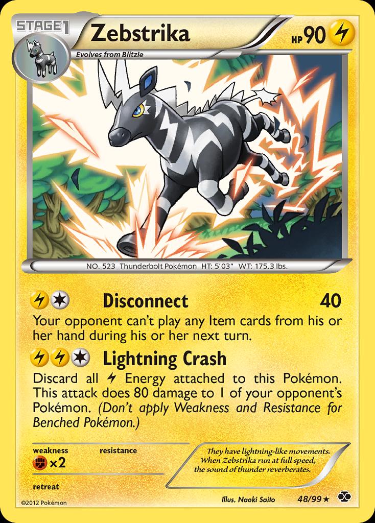 Pokémon-kaart Zebstrika 48/99 Rare uit de set Next Destinies Hoofdafbeelding