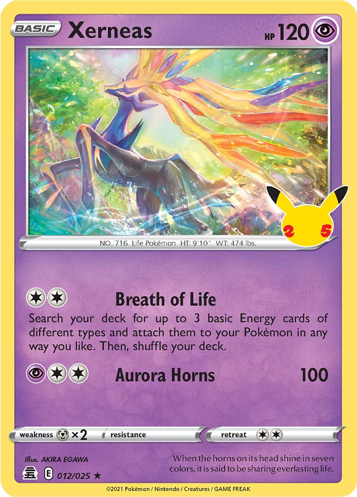 Pokémon-kaart Xerneas 012/025 Holo Rare uit de set Celebrations