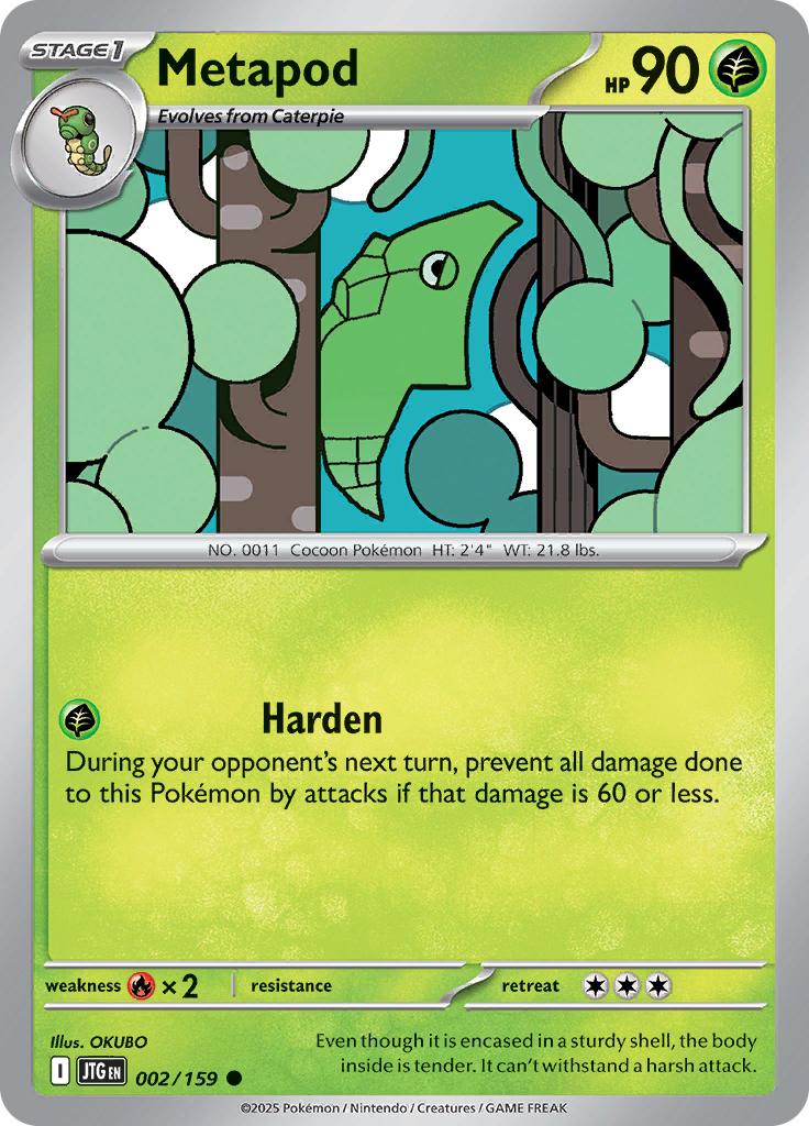 Pokémon-kaart Metapod 002/159 Common uit de set Journey Together