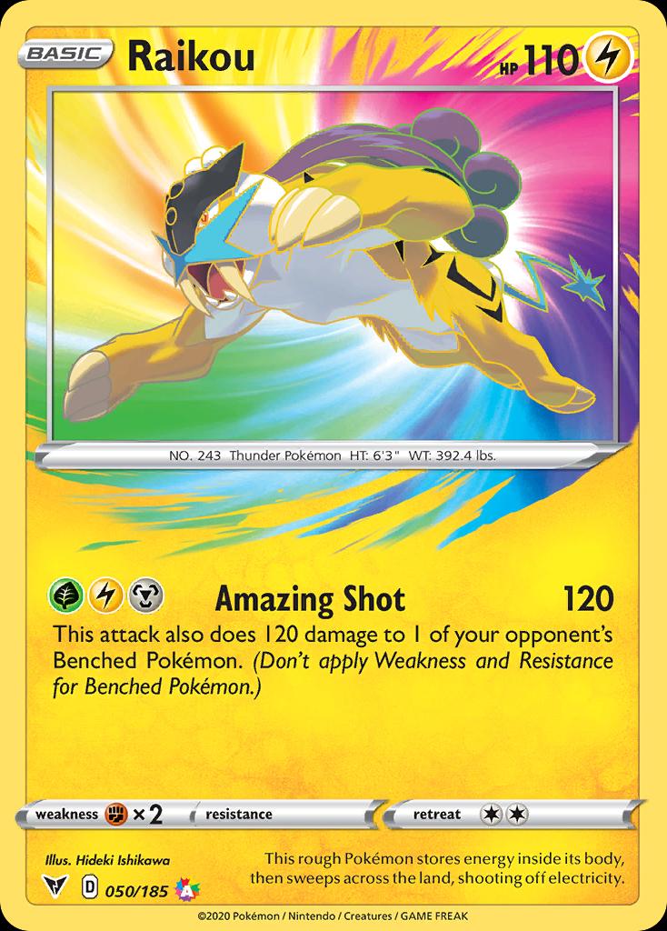 Pokémon-kaart Raikou 050/185 Amazing Rare uit de set Vivid Voltage Immagine principale del prodotto