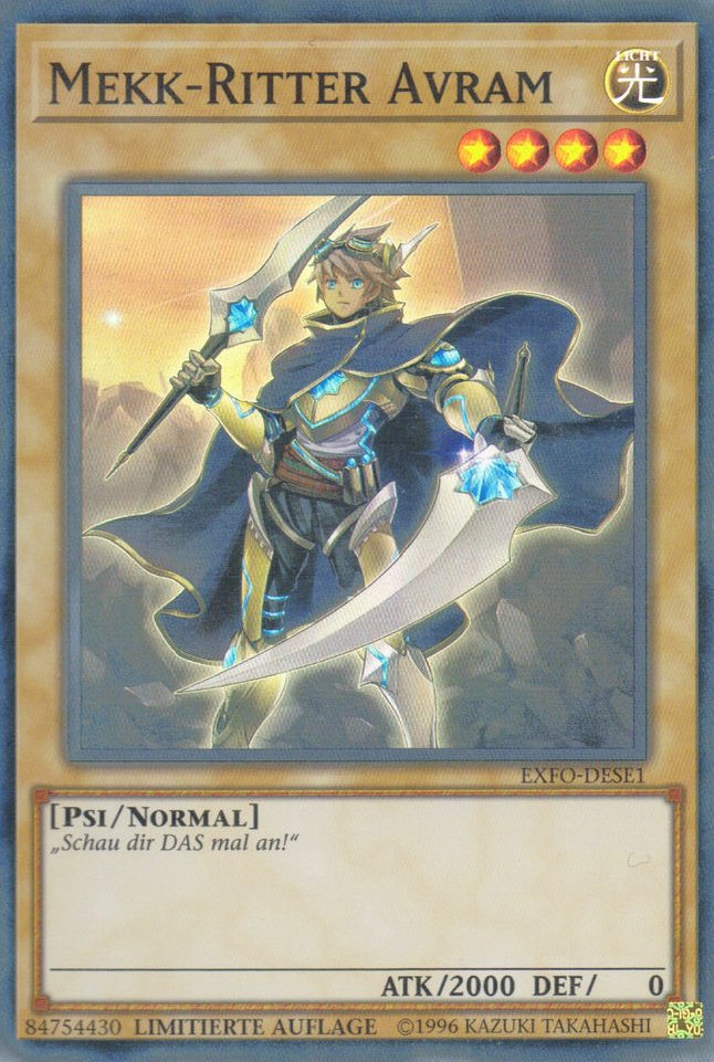 Yu-Gi-Oh!-kaart Mekk-Knight Avram EXFO-DESE1 Super Rare uit Extreme Force Hauptbild