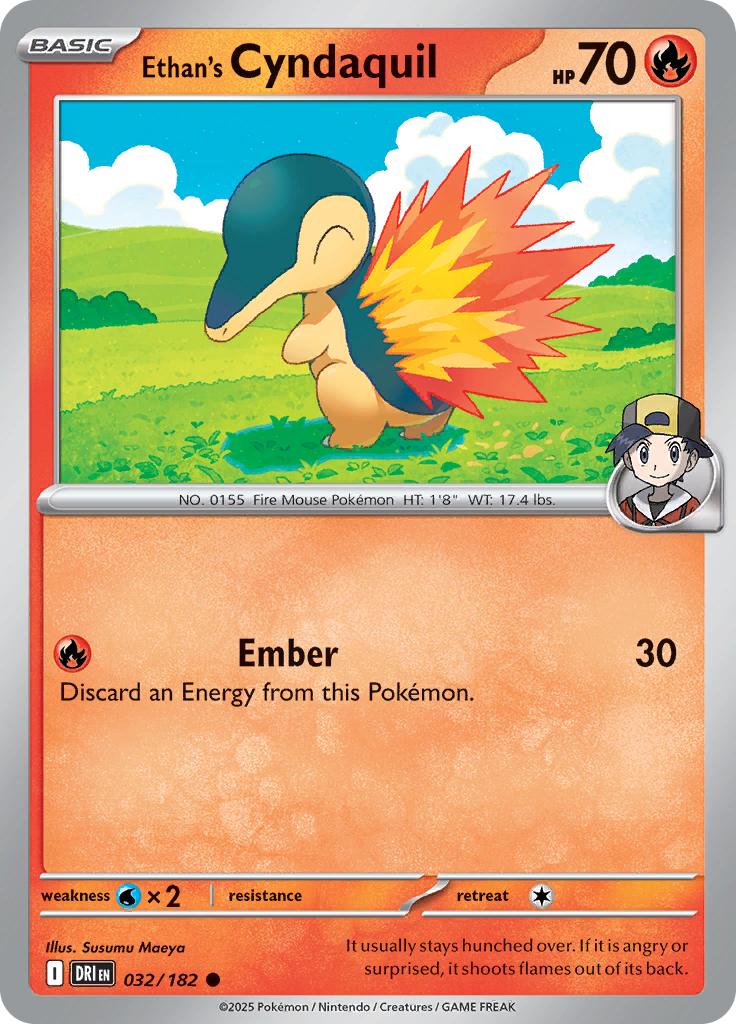 Pokémon-kaart Ethan's Cyndaquil 032/182 Common uit de set Destined Rivals
