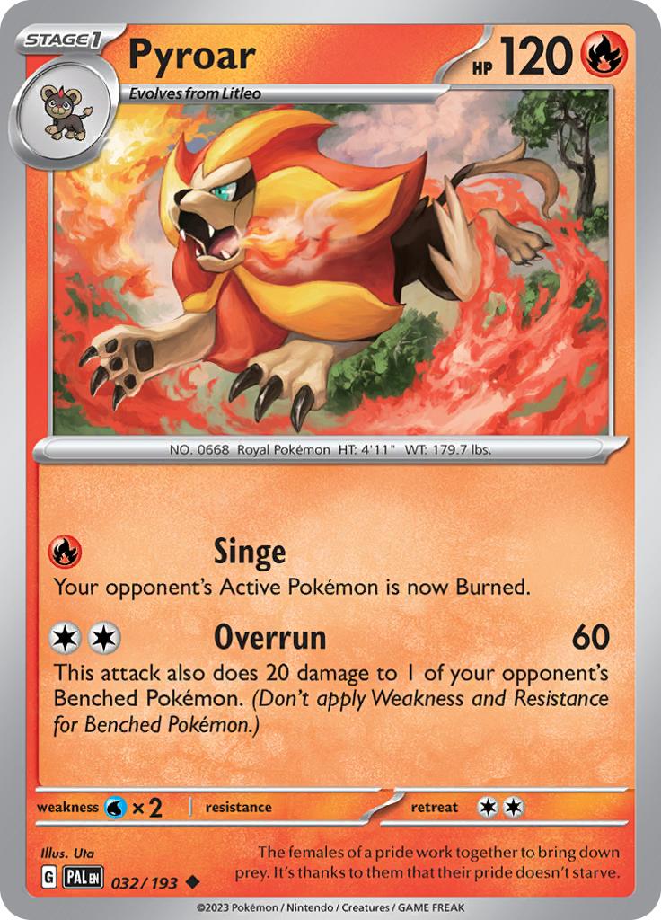 Pokémon-kaart Pyroar 032/193 Uncommon uit de set Paldea Evolved