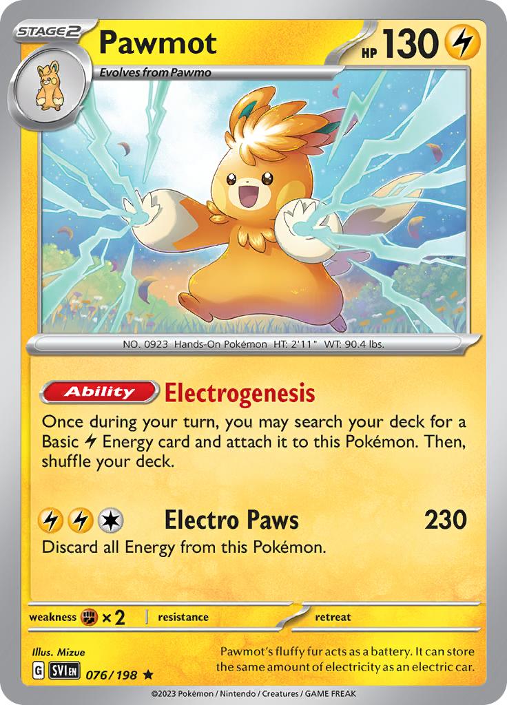 Pokémon-kaart Pawmot 076/198 Rare uit de set Scarlet & Violet Image principale du produit