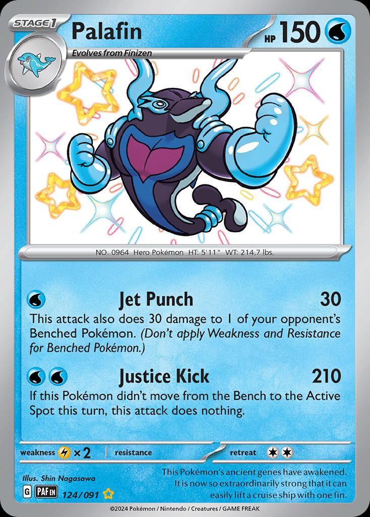 Pokémon-kaart Palafin 124/91 Shiny Rare uit de set Paldean Fates
