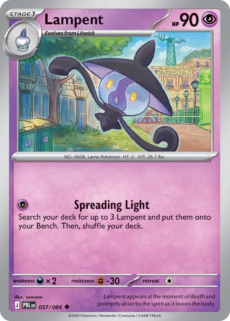 Pokémon-kaart Lampent 037/084 Common uit de set Pitch Black Main image