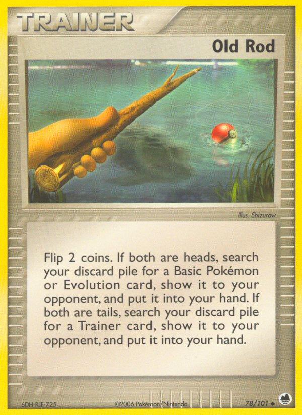 Pokémon-kaart Old Rod 78 Uncommon uit de set EX Dragon Frontiers Image principale du produit