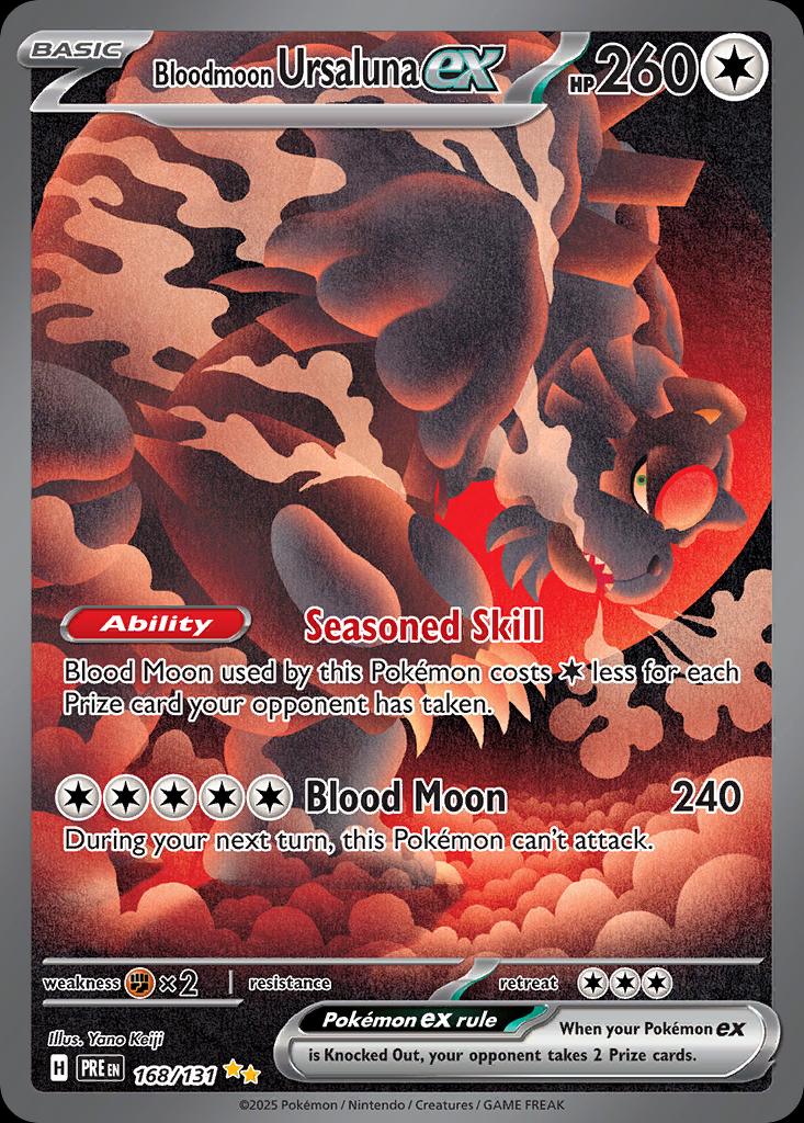 Pokémon-kaart Bloodmoon Ursaluna ex 168/131 Special Illustration Rare uit de set Prismatic Evolutions Hoofdafbeelding