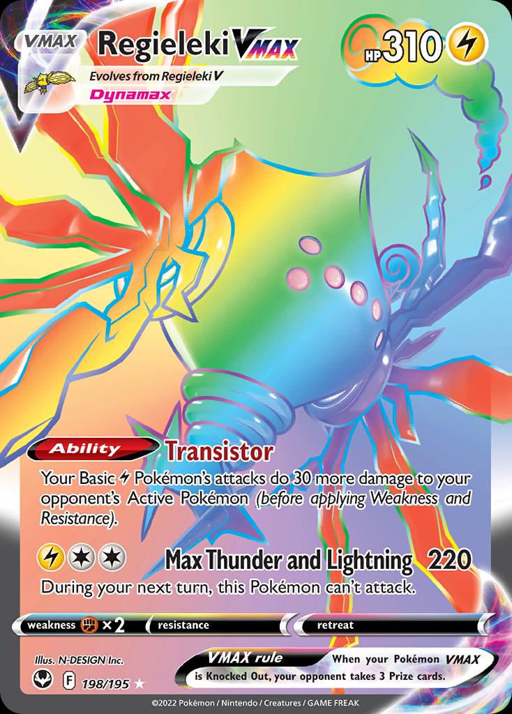 Pokémon-kaart Regieleki VMAX 198/195 Secret Rare uit de set Silver Tempest Hoofdafbeelding
