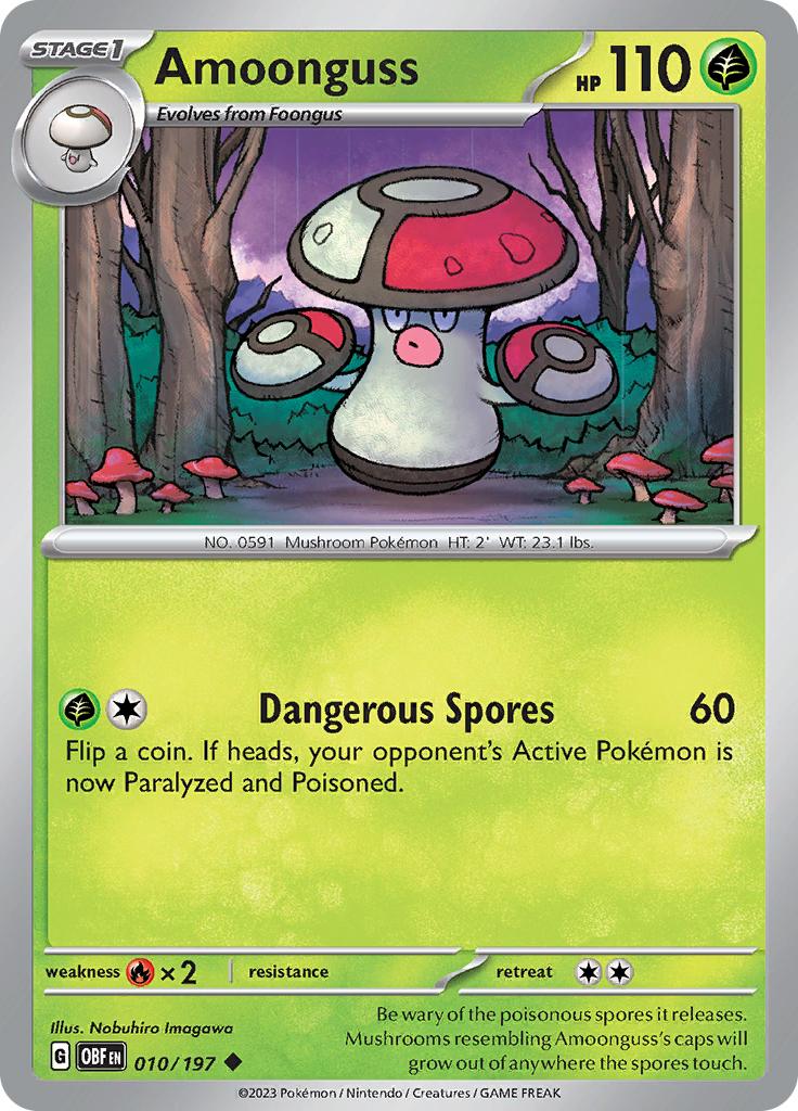 Pokémon-kaart Amoonguss 010/197 Uncommon uit de set Obsidian Flames Hoofdafbeelding