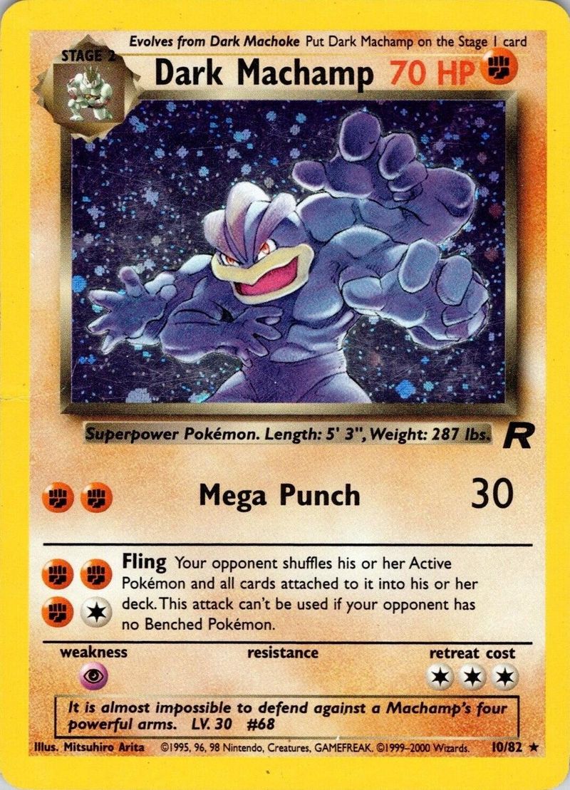 Pokémon-kaart Dark Machamp 10/82 Holo Rare uit de set Team Rocket Main image