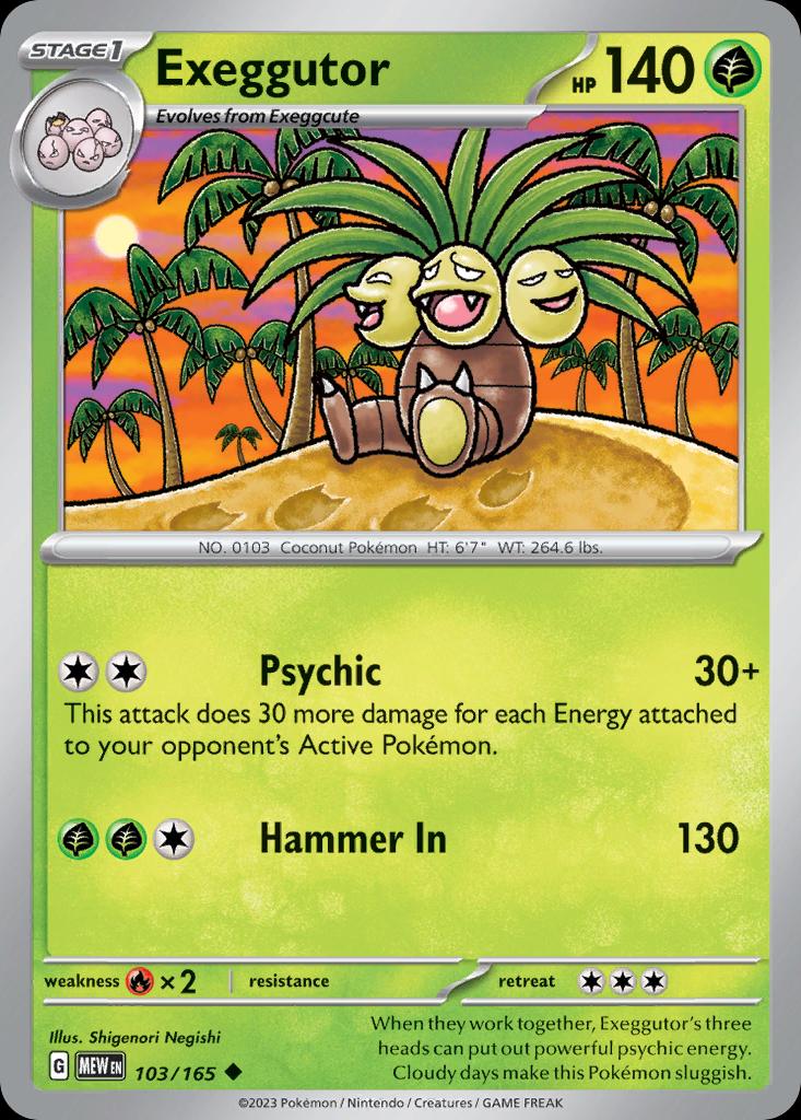 Pokémon-kaart Exeggutor 103/165 Uncommon uit de set 151 Main image