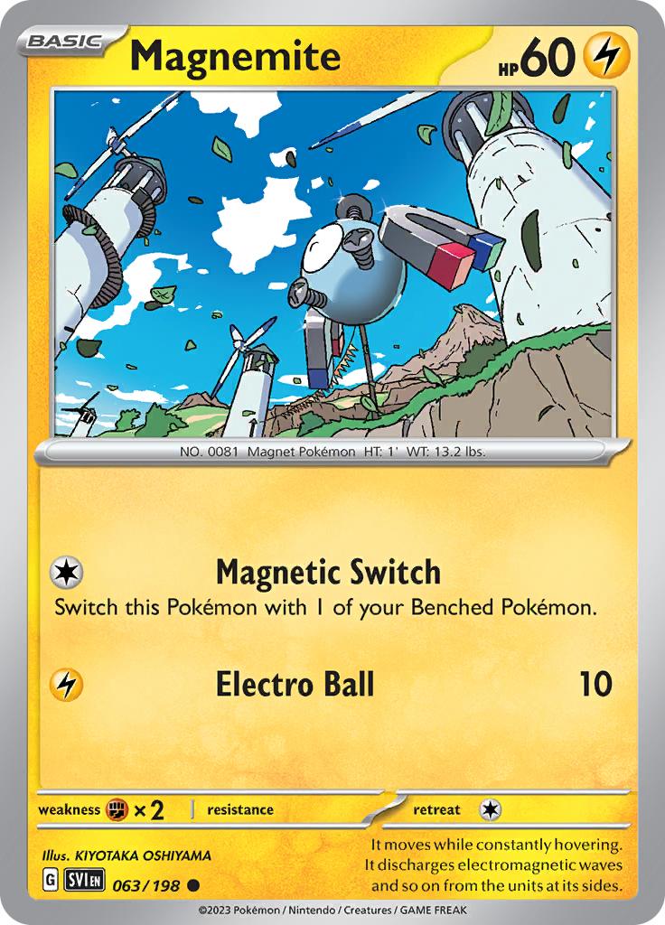 Pokémon-kaart Magnemite 063/198 Common uit de set Scarlet & Violet