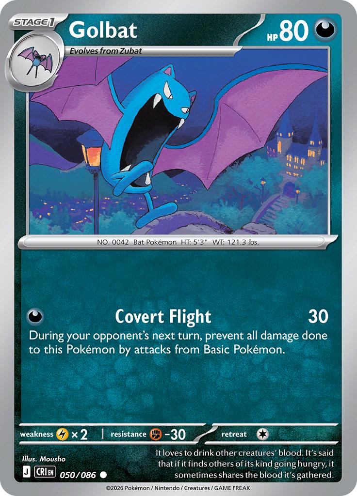 Pokémon-kaart Golbat 050/086 Common uit de set Chaos Rising
