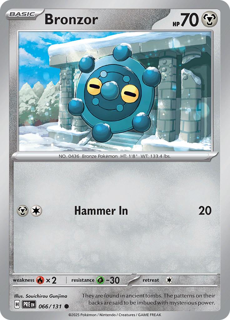 Pokémon-kaart Bronzor 066/131 Common uit de set Prismatic Evolutions