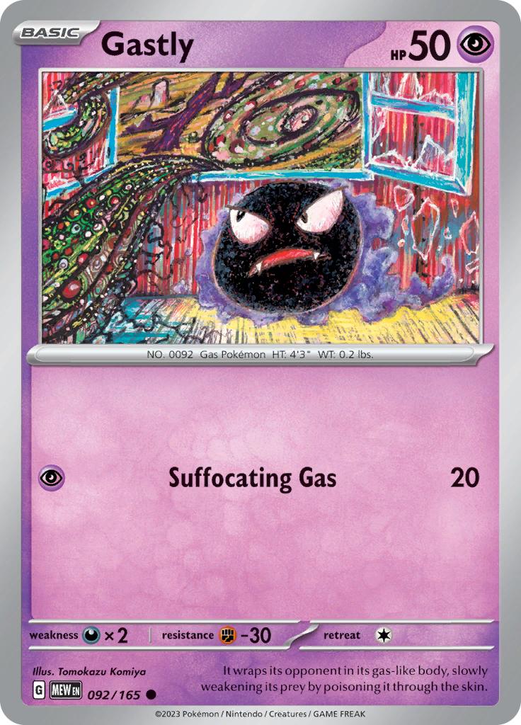 Pokémon-kaart Gastly 092/165 Common uit de set 151