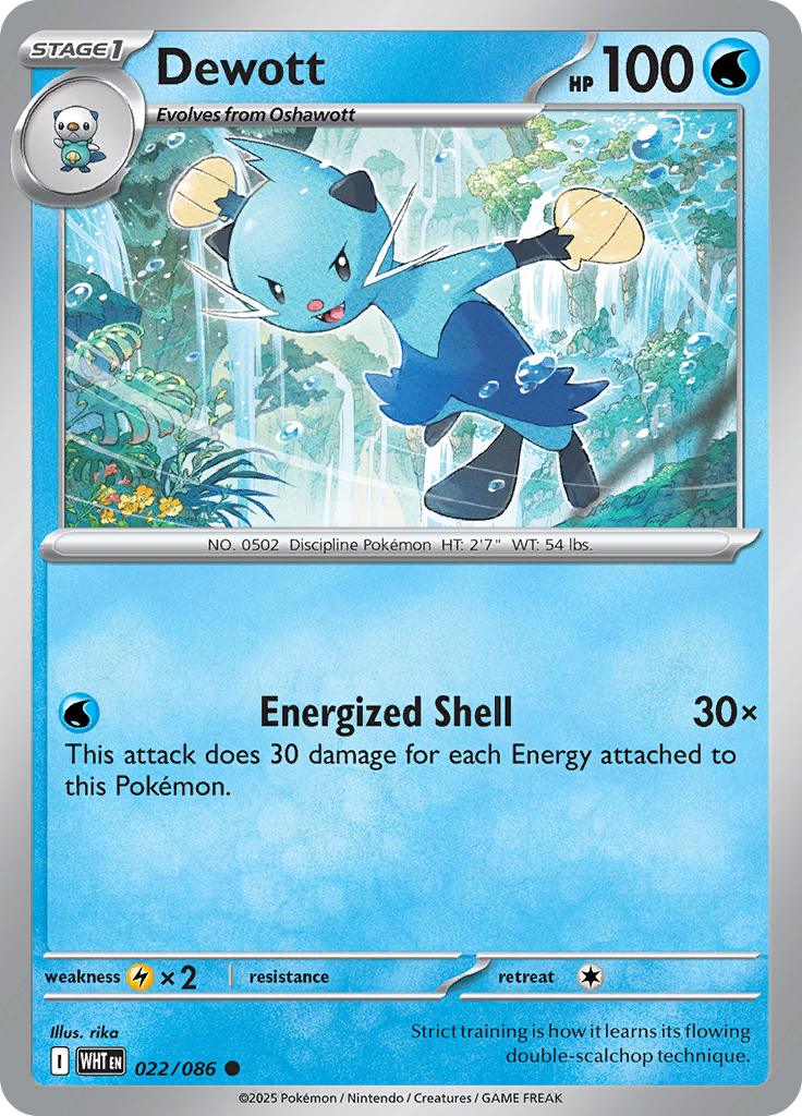 Pokémon-kaart Dewott 022/086 Common uit de set White Flare Image principale du produit