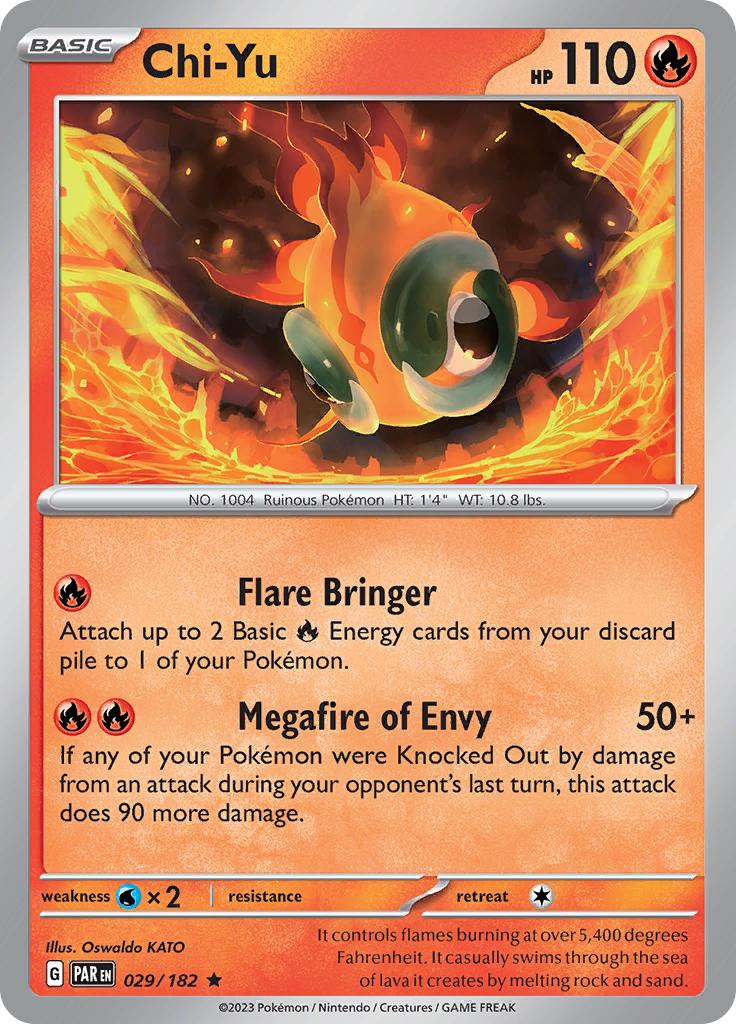 Pokémon-kaart Chi-Yu 029/182 Rare uit de set Paradox Rift