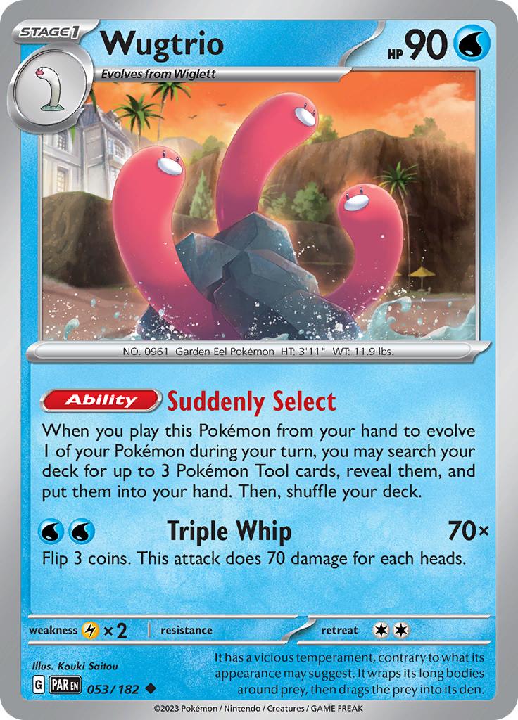 Pokémon-kaart Wugtrio 053/182 Uncommon uit de set Paradox Rift