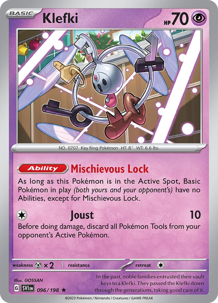 Pokémon-kaart Klefki 096/198 Rare uit de set Scarlet & Violet