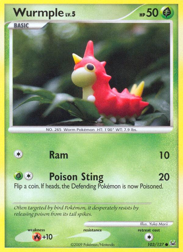 Pokémon-kaart Wurmple 103/127 Common uit de set Platinum Image principale du produit