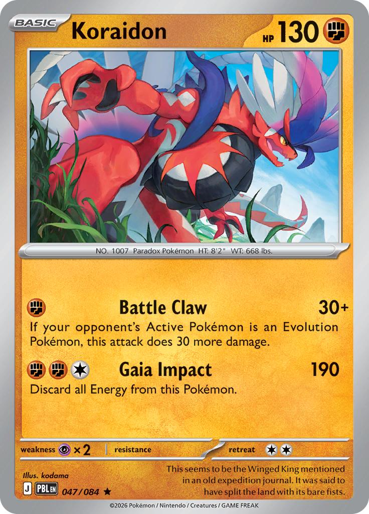 Pokémon-kaart Koraidon 047/084 Rare uit de set Pitch Black Hoofdafbeelding