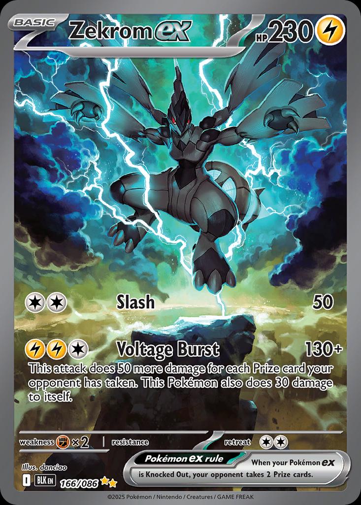 Pokémon-kaart Zekrom ex 166/86 Special Illustration Rare uit de set Black Bolt