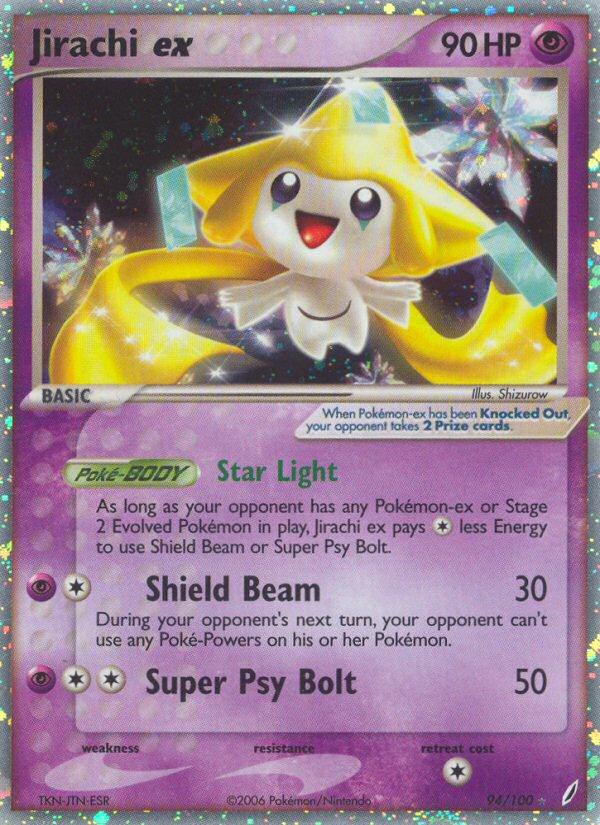 Pokémon-kaart Jirachi ex 94/100 Ultra Rare uit de set EX Crystal Guardians Image principale du produit