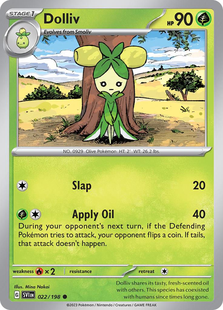 Pokémon-kaart Dolliv 022/198 Common uit de set Scarlet & Violet Imagen principal del producto