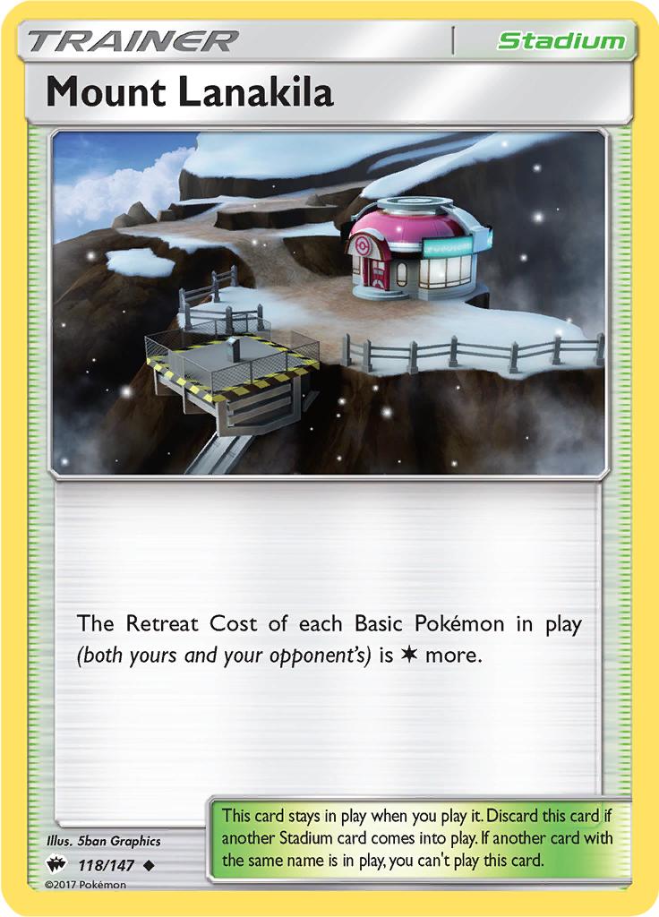Pokémon-kaart Mount Lanakila 118/147 Uncommon uit de set Burning Shadows
