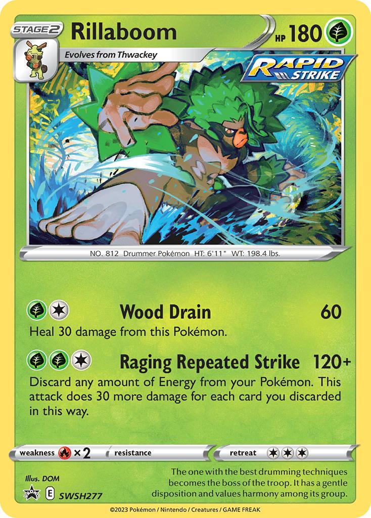 Pokémon-kaart Rillaboom SWSH277 Promo uit de set SWSH Black Star Promos Image principale du produit