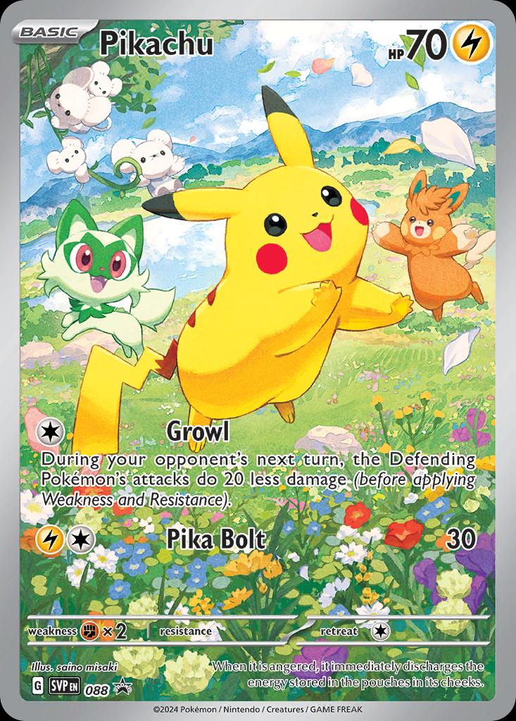 Pokémon-kaart Pikachu SVP 088 Promo uit de set SV Black Star Promos Immagine principale del prodotto