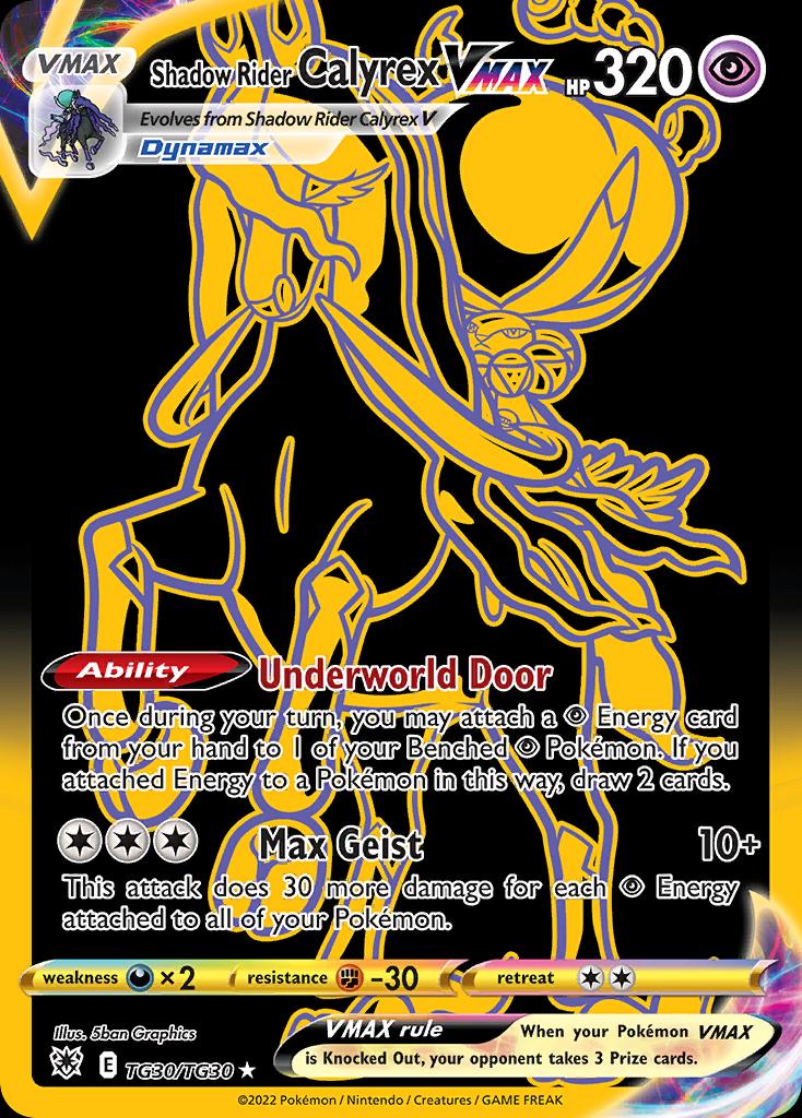 Pokémon-kaart Shadow Rider Calyrex VMAX TG30/TG30 Secret Rare uit de set Astral Radiance