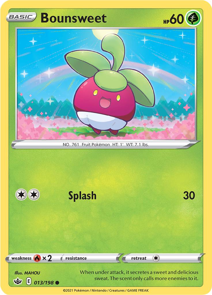 Pokémon-kaart Bounsweet 013/198 Common uit de set Chilling Reign