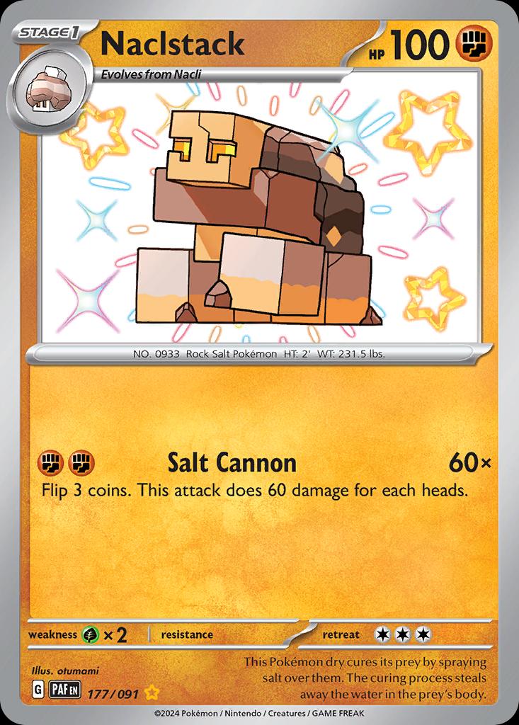 Pokémon-kaart Naclstack 177/91 Shiny Rare uit de set Paldean Fates Hoofdafbeelding