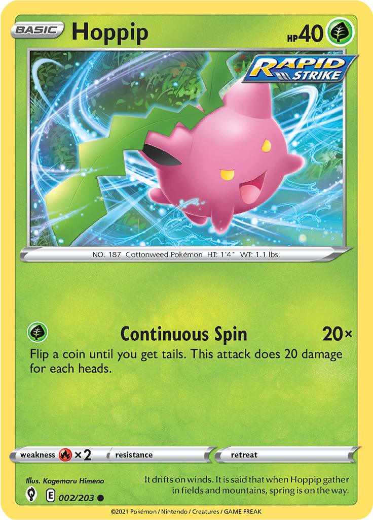 Pokémon-kaart Hoppip 002/203 Common uit de set Evolving Skies Imagen principal del producto