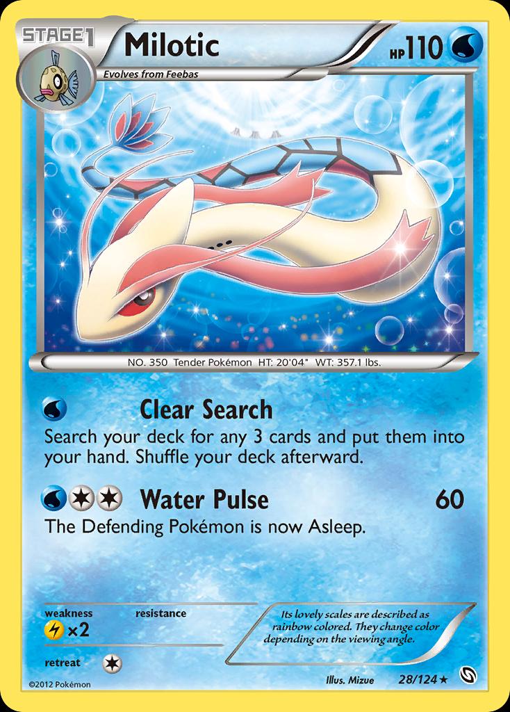 Pokémon-kaart Milotic 28/124 Holo Rare uit de set Dragons Exalted Hoofdafbeelding