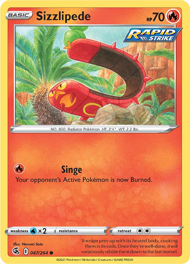 Pokémon-kaart Sizzlipede 047/264 Common uit de set Fusion Strike