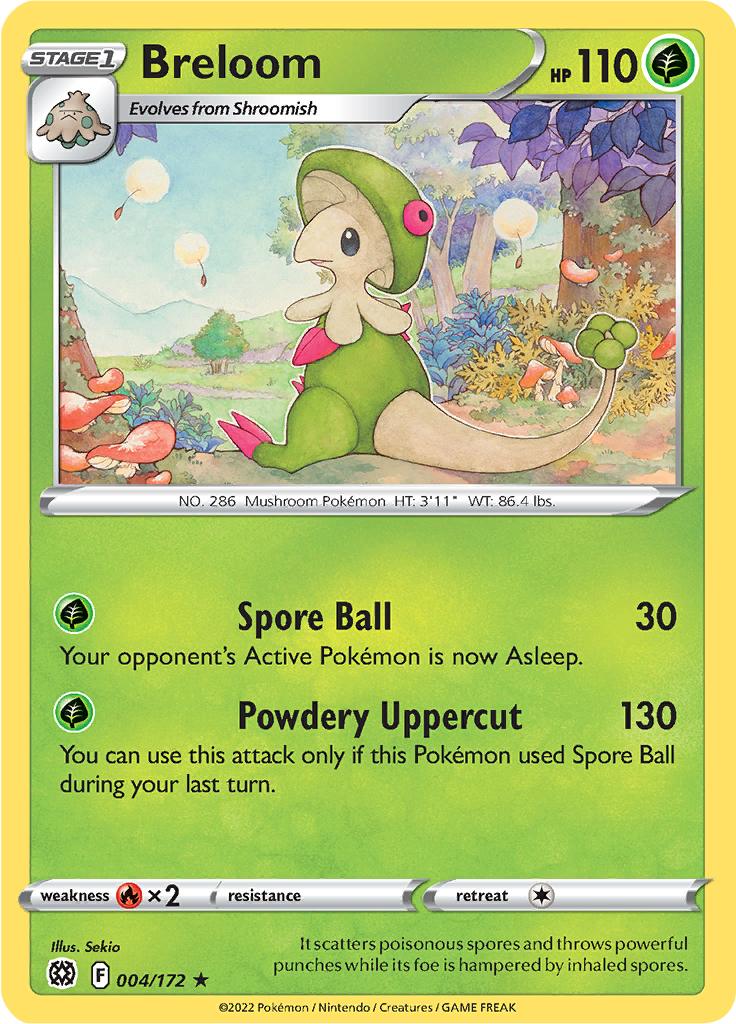 Pokémon-kaart Breloom 004/172 Rare uit de set Brilliant Stars Imagen principal del producto