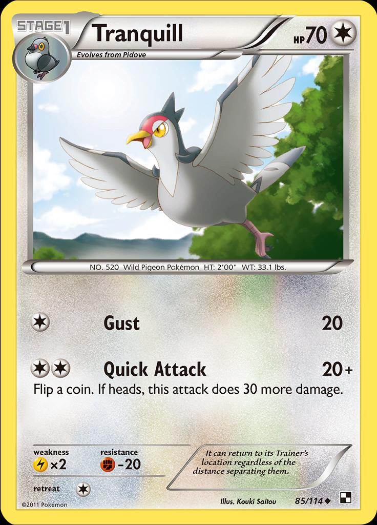 Pokémon-kaart Tranquill 85/114 Uncommon uit de set Black & White Hauptbild