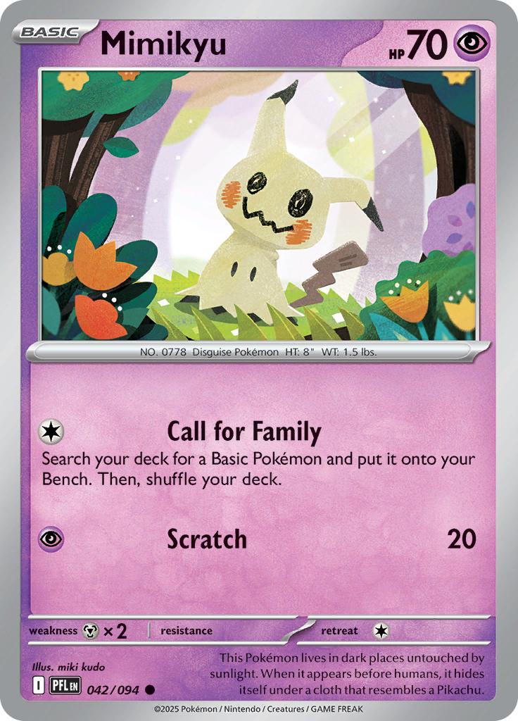 Pokémon-kaart Mimikyu 042/094 Common uit de set Phantasmal Flames Hoofdafbeelding