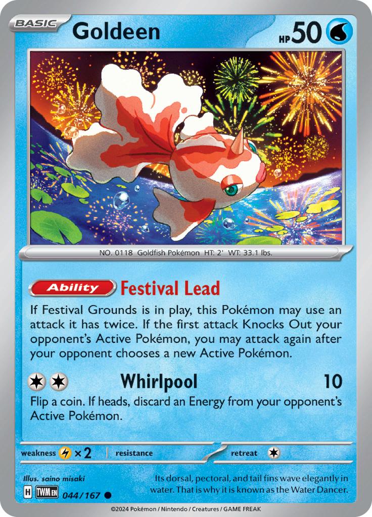 Pokémon-kaart Goldeen 044/167 Common uit de set Twilight Masquerade