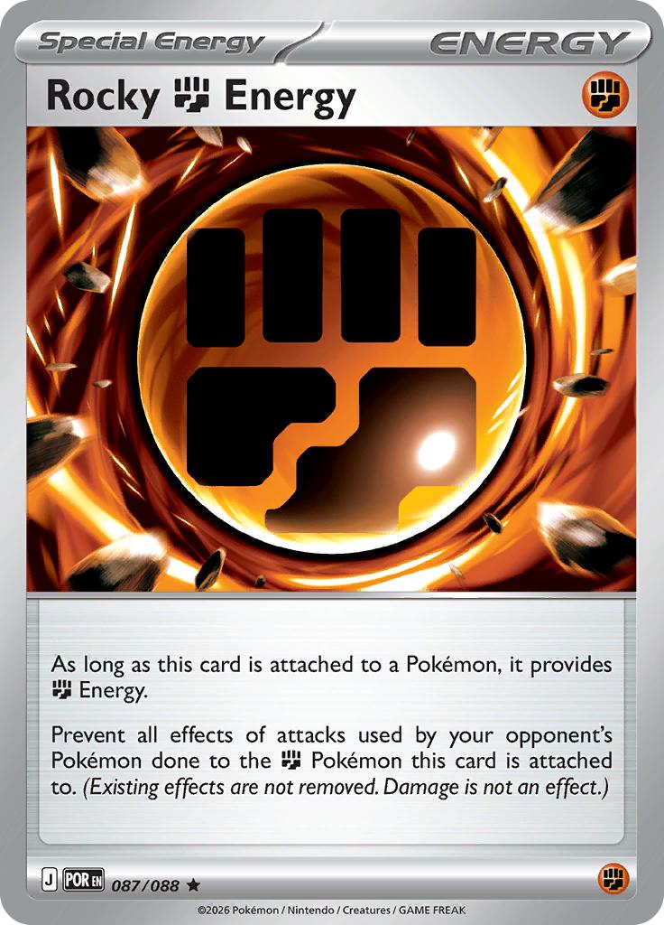 Pokémon-kaart Rocky Fighting Energy 087/088 Rare uit de set Perfect Order
