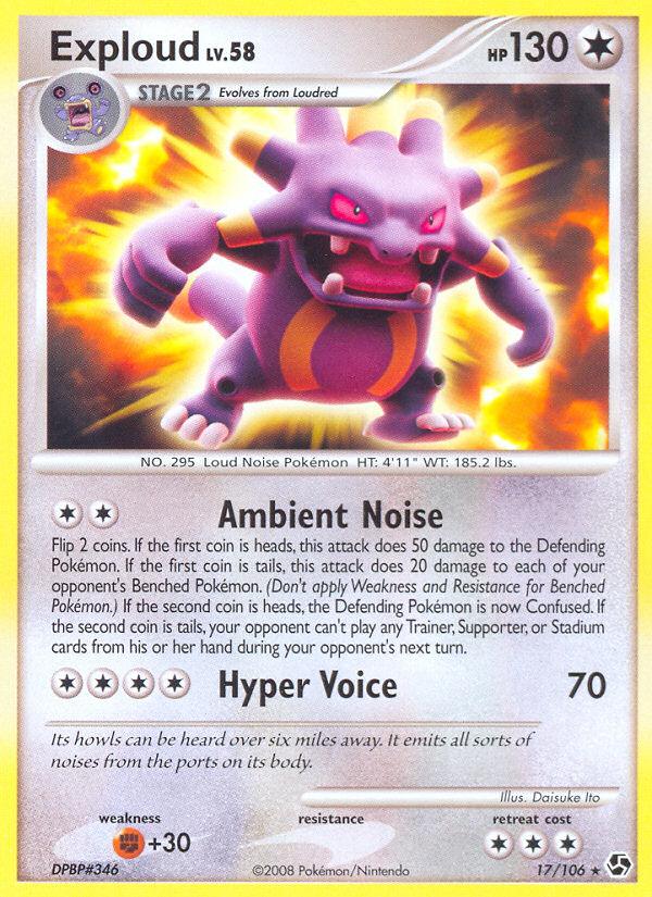 Pokémon-kaart Exploud 17/106 Rare uit de set Great Encounters Hoofdafbeelding