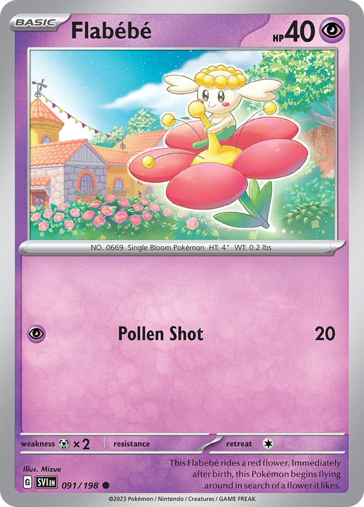 Pokémon-kaart Flabébé 091/198 Common uit de set Scarlet & Violet Image principale du produit