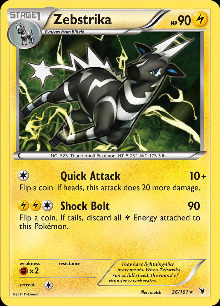 Pokémon-kaart Zebstrika 36/101 Rare uit de set Noble Victories Immagine principale del prodotto