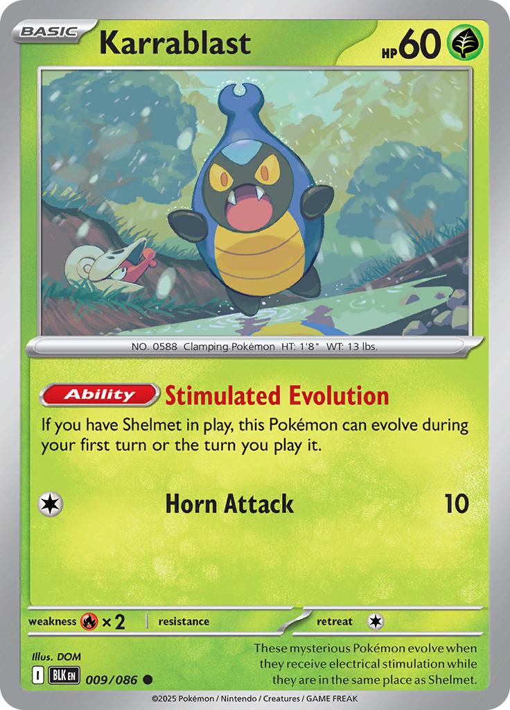 Pokémon-kaart Karrablast 009/086 Common uit de set Black Bolt
